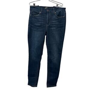 Seven7 Jeans Dark Wash Blue Tummy Less High Rise Skinny Denim Jeans Size 14